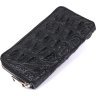 Мужской кошелек-клатч из натуральной кожи крокодила черного цвета CROCODILE LEATHER (024-18012) - 5