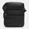 Мужская наплечная сумка-планшет из зернистой кожи черного цвета Keizer (22061) - 2