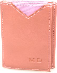 Светло-пудровый женский кошелек из кожзама маленького размера MD Leather (21519)