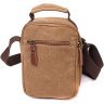 Мужская коричневая сумка-барсетка из плотного текстиля на две молнии Vintage 2422220 - 2