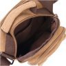 Мужская коричневая сумка-барсетка из плотного текстиля на две молнии Vintage 2422220 - 4