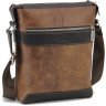 Коричневая мужская плечевая сумка-планшет из винтажной кожи Tom Stone (10966) - 1