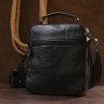 Оригинальная мужская сумка-барсетка из черной кожи на две молнии Vintage (20683) - 7