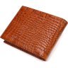 Мужское портмоне коричневого цвета из натуральной кожи с тиснением под крокодила CANPELLINI (2421574) - 2