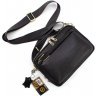 Мужская горизонтальная сумка-барсетка из добротной натуральной кожи черного цвета H.T Leather (10376) - 5