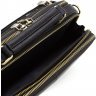 Мужская горизонтальная сумка-барсетка из добротной натуральной кожи черного цвета H.T Leather (10376) - 7