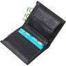 Маленькое мужское портмоне из фактурной кожи черного цвета без застежки BOND (2421992) - 3