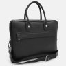 Мужская солидная кожаная сумка черного цвета с отделением под ноутбук Borsa Leather 64909 - 2