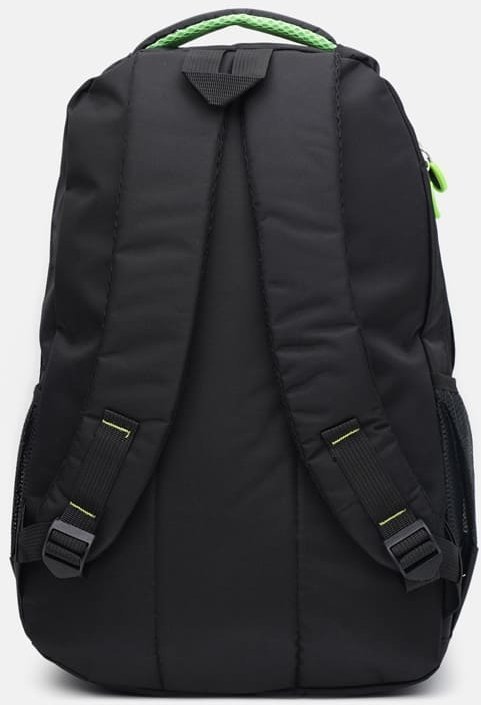 Черный мужской рюкзак из текстиля с ярким принтом Monsen (19403)
