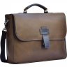 Винтажный мужской кожаный портфель коричневого цвета Issa Hara (21170) - 2