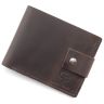 Оригинальный коричнево-черный кошелек ручной работы на кнопке Grande Pelle (13037) - 1