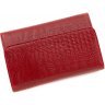 Красный женский кошелек на кнопке с тиснением под кожу змеи Tony Bellucci (10843) - 3