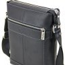 Мужская сумка на плечо из винтажной кожи черного цвета Tom Stone (10959) - 4