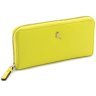 Желтый вместительный женский кошелек из фактурной кожи горизонтального типа Ashwood 69609 - 1