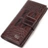 Стильный мужской бумажник коричневого цвета из натуральной кожи с тиснением под крокодила CANPELLINI (2421846) - 1