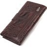 Стильный мужской бумажник коричневого цвета из натуральной кожи с тиснением под крокодила CANPELLINI (2421846) - 2