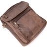 Мужская коричневая сумка-барсетка на два отделения из натуральной кожи Vintage (20441) - 4