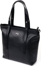 Классическая женская сумка-шоппер большого размера в черном цвете KARYA (2420896)
