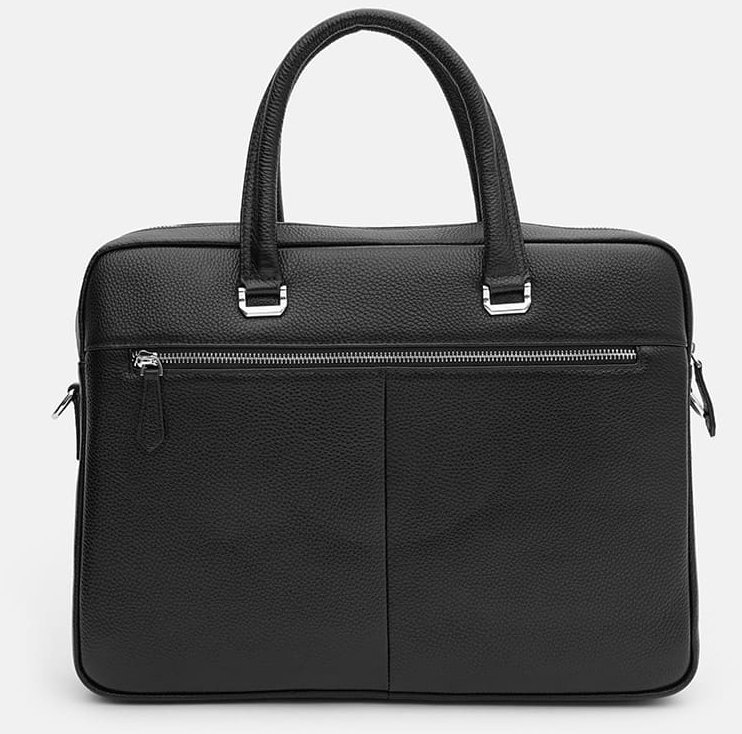 Мужская деловая сумка из зернистой кожи с отсеком под ноутбук Borsa Leather 64910
