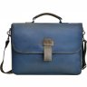 Винтажный мужской кожаный портфель синего цвета Issa Hara (21169) - 1