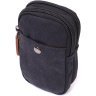 Маленькая мужская сумка-чехол на пояс из черного текстиля Vintage 2422223 - 1