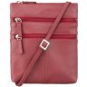 Женская наплечная сумка из натуральной кожи красного цвета Visconti Slim Bag 68810 - 1