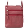 Женская наплечная сумка из натуральной кожи красного цвета Visconti Slim Bag 68810 - 3