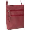 Женская наплечная сумка из натуральной кожи красного цвета Visconti Slim Bag 68810 - 5