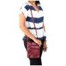 Женская наплечная сумка из натуральной кожи красного цвета Visconti Slim Bag 68810 - 7