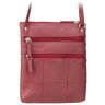 Женская наплечная сумка из натуральной кожи красного цвета Visconti Slim Bag 68810 - 8