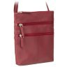 Женская наплечная сумка из натуральной кожи красного цвета Visconti Slim Bag 68810 - 10