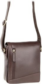 Небольшая мужская сумка через плечо из натуральной коричневой кожи Visconti Messenger Bag 69110