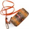Женская оранжевая плечевая сумка из натуральной кожи на три молнии KARYA (19613) - 4