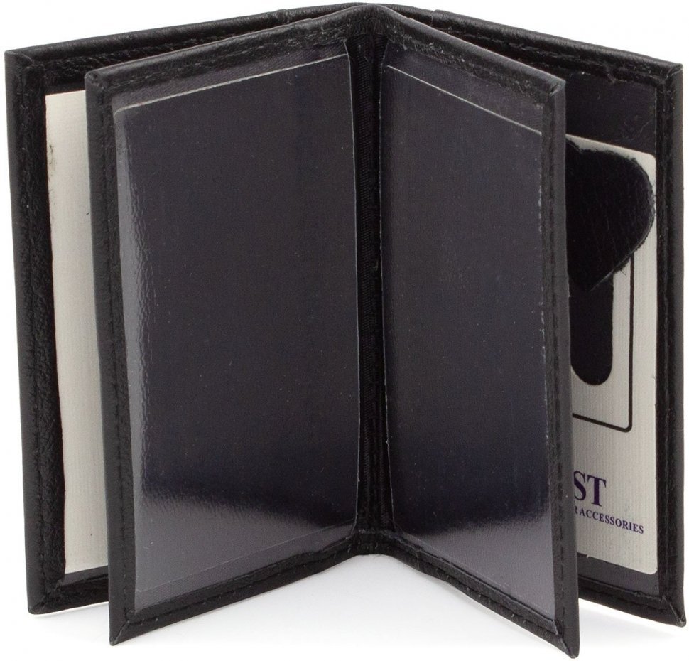 Черная обложка под документы из натуральной качественной кожи ST Leather (14009)