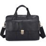 Черная мужская деловая сумка из фактурной кожи VINTAGE STYLE (14801) - 1