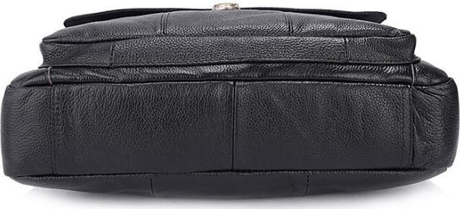 Черная мужская деловая сумка из фактурной кожи VINTAGE STYLE (14801)