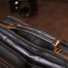 Мужская кожаная сумка-барсетка из гладкой кожи черного цвета на два отсека Vintage (2420469) - 8
