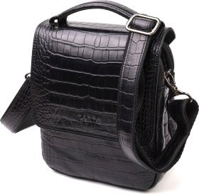 Вертикальная мужская сумка-барсетка из натуральной кожи с тиснением под крокодила KARYA (2421945)