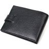 Мужское портмоне из фактурной кожи черного цвета с хлястиком на кнопке BOND (2421994) - 2