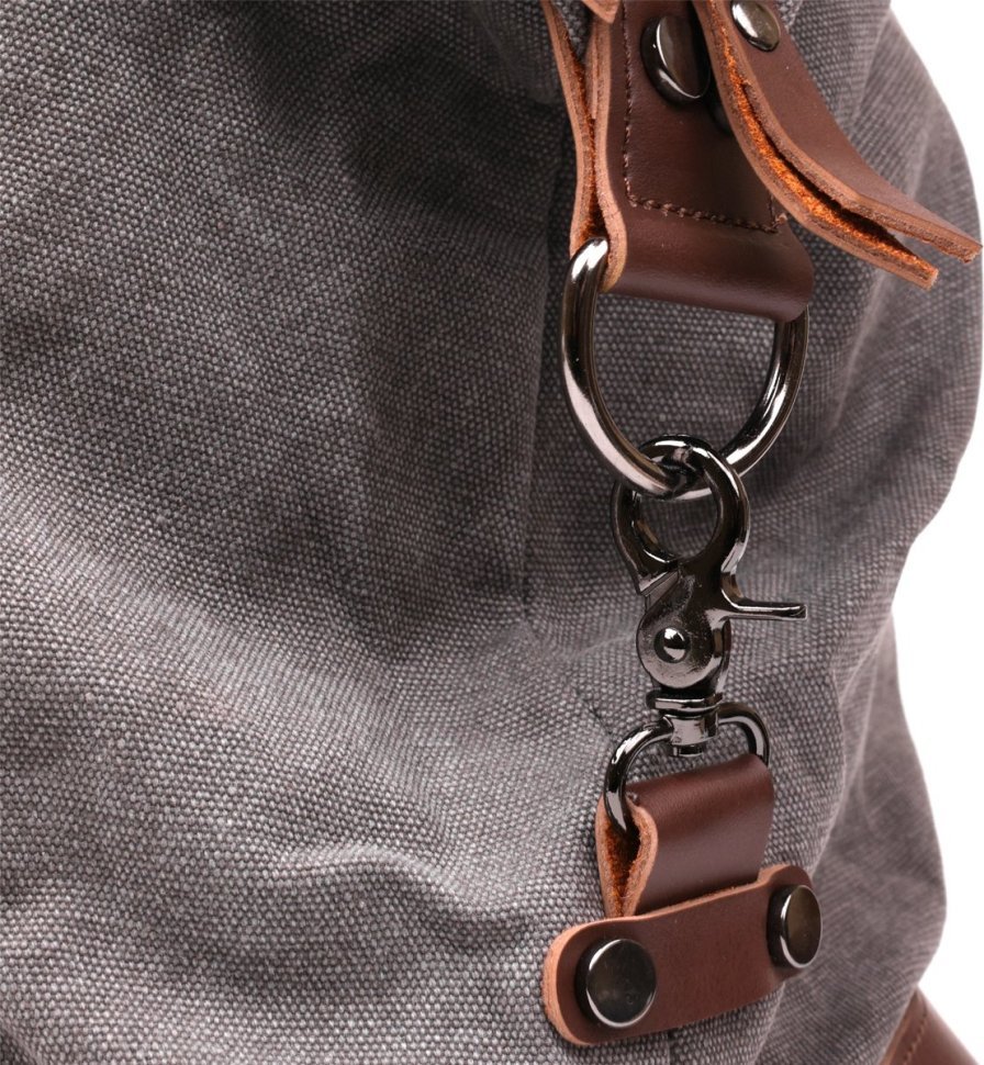 Просторная текстильная дорожная сумка серого цвета Vintage (20165)