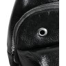 Кожаная мужская вертикальная сумка-слинг в черном цвете Vip Collection (21094) - 4
