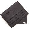 Кожаная кредитница миниатюрного размера черного цвета ST Leather 1767211 - 3