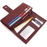 Женский кожаный кошелек бордового цвета с хлястиком на кнопке ST Leather 1767411 - 6