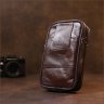 Мужская маленькая кожаная сумка на пояс коричневого цвета Vintage 2420471  - 6