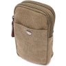 Компактная мужская сумка на пояс из текстиля оливкового цвета Vintage 2422224 - 1