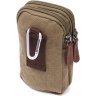Компактная мужская сумка на пояс из текстиля оливкового цвета Vintage 2422224 - 2