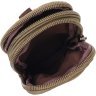 Компактная мужская сумка на пояс из текстиля оливкового цвета Vintage 2422224 - 4