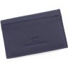 Кожаная небольшая обложка на документы темно-синего цвета ST Leather (14008) - 1