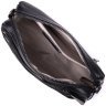 Небольшая горизонтальная женская сумка на плечо из натуральной кожи черного цвета Vintage 2422375 - 4