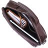 Кожаная мужская деловая сумка-портфель в темно-коричневом цвете Vintage (20670) - 5